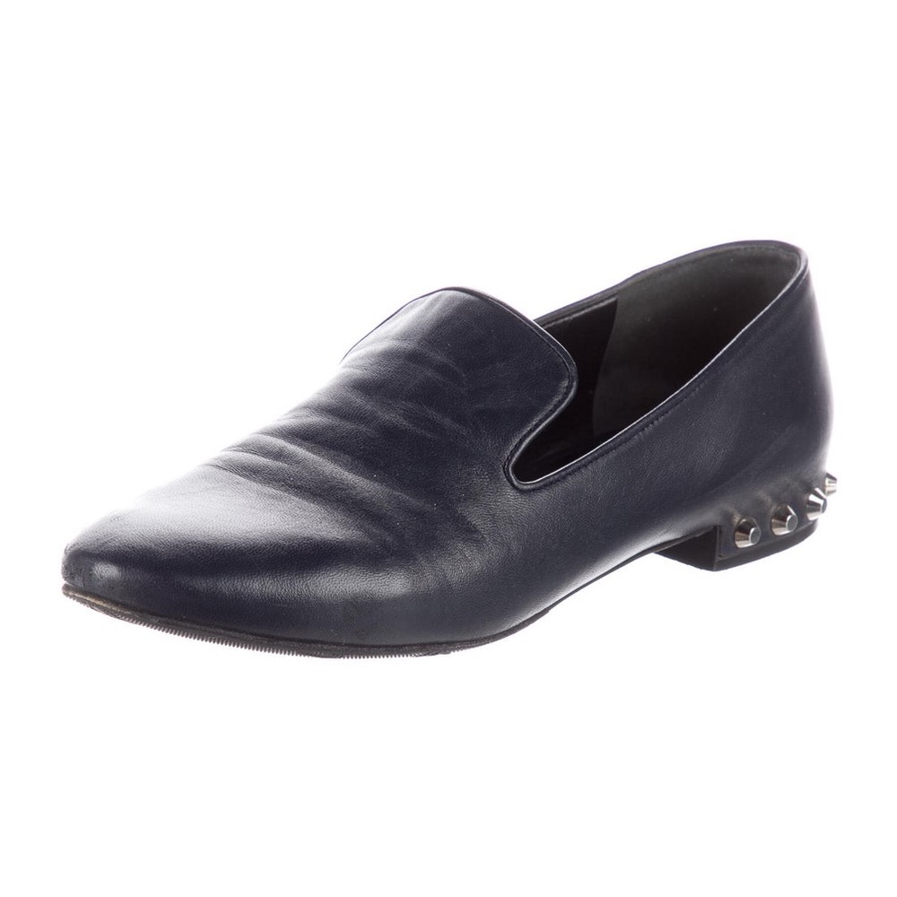 Balenciaga Navy Blue Leather Studded Accents Loafers
Size: 9 | IT 39